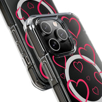 Magenta Hearts (MagSafe) Clear Phone Case