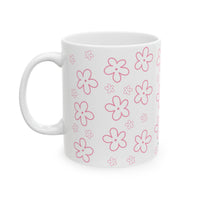 Pink Daisy Doodles Ceramic Mug