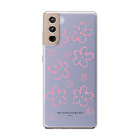 Pink Doodle Floral Design Phone Case