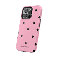 Pink With Black Polka Dots V2 (MagSafe) Phone Case