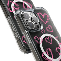 Light Pink Heart Sketches (MagSafe) Clear Phone Case