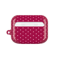 Burgundy with Pink Polka Dots AirPod Case