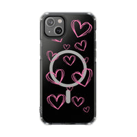 Light Pink Heart Sketches (MagSafe) Clear Phone Case