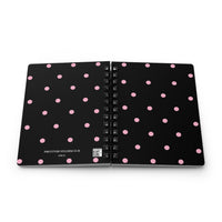 Black with Pink Polka Dots V2 Spiral Notebook