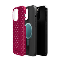 Burgundy With Pink Polka Dots (MagSafe) Phone Case