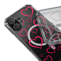 Magenta Hearts (MagSafe) Clear Phone Case