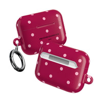 Burgundy with Pink Polka Dots V2 AirPod Pro Case