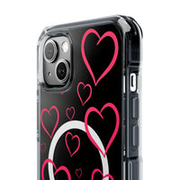 Magenta Hearts (MagSafe) Clear Phone Case