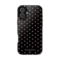 Black with Pink Polka Dots (MagSafe) Phone Case