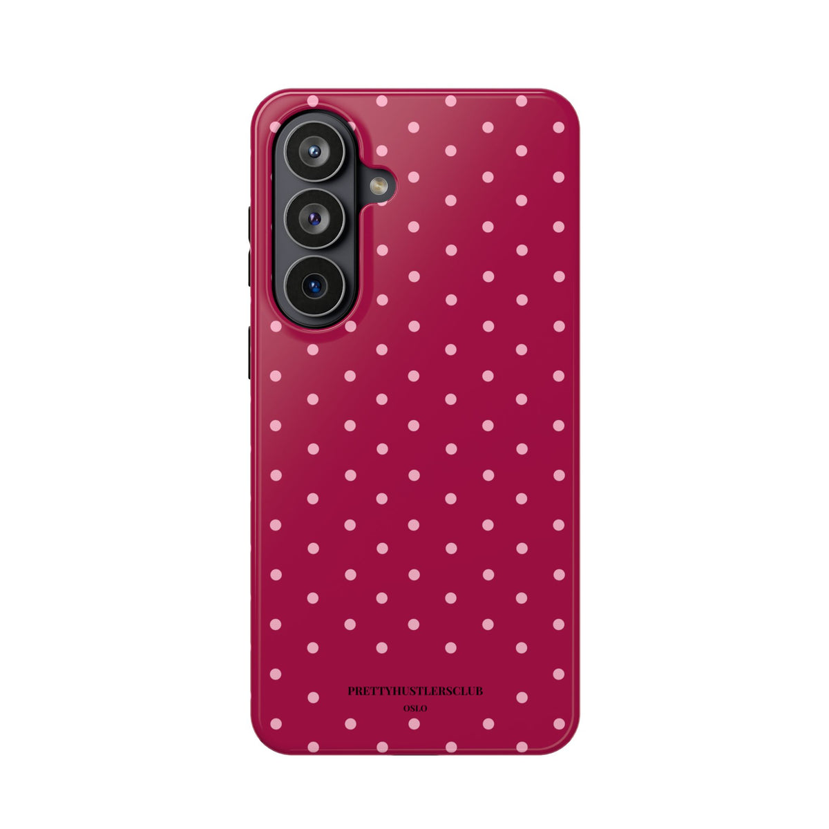 Burgundy With Pink Polka Dots (MagSafe) Phone Case