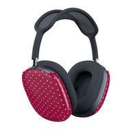 Burgundy with Pink Polka Dots AirPod Max Covers