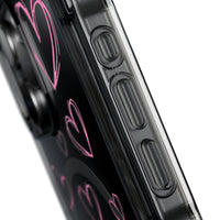 Light Pink Heart Sketches (MagSafe) Clear Phone Case