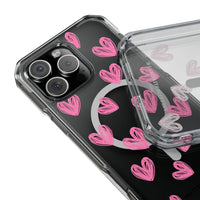 Pink Doodle Hearts (MagSafe) Clear Phone Case