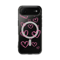 Light Pink Heart Sketches (MagSafe) Clear Phone Case