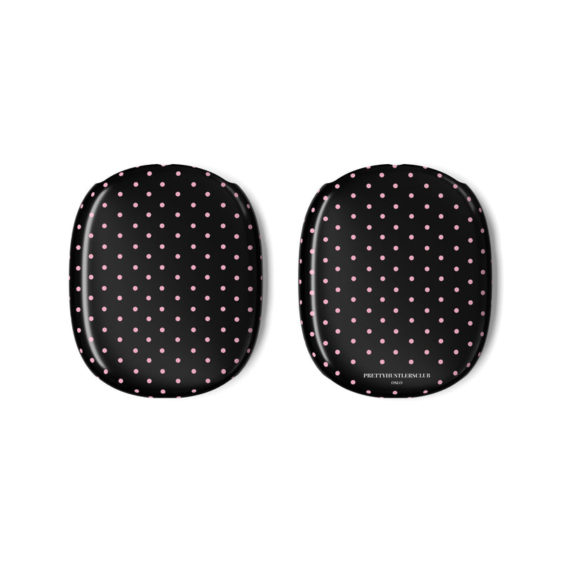 Black with Pink Polka Dots AirPods Max Covers