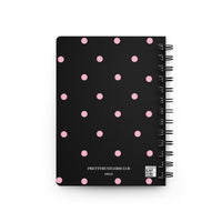 Black with Pink Polka Dots V2 Spiral Notebook
