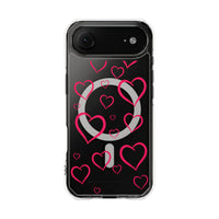 Magenta Hearts (MagSafe) Clear Phone Case