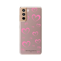 Pretty Pink Hearts Clear Phone Case
