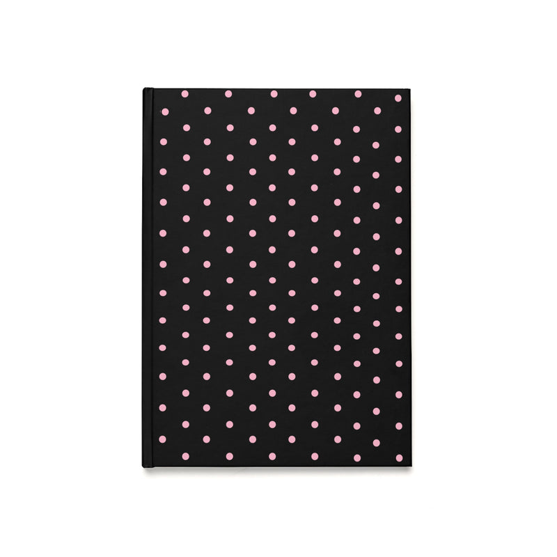 Black with Pink Polka Dots Hardcover Journal