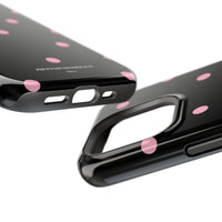 Black with Pink Polka Dots V2 (MagSafe) Phone Case