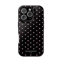 Black with Pink Polka Dots (MagSafe) Phone Case