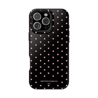 Black with Pink Polka Dots (MagSafe) Phone Case