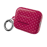 Burgundy with Pink Polka Dots AirPod Case