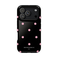 Black with Pink Polka Dots V2 (MagSafe) Phone Case