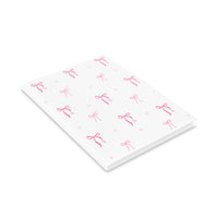 Pink Bow  Pattern Puffy Hardcover Notebook