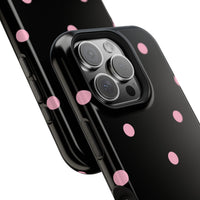 Black with Pink Polka Dots V2 (MagSafe) Phone Case
