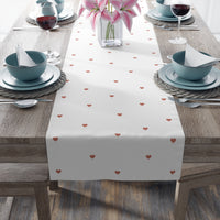 Red Heart Pattern Cotton Table Runner