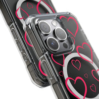 Magenta Hearts (MagSafe) Clear Phone Case