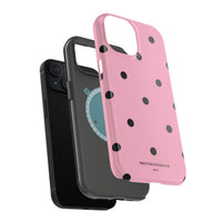 Pink With Black Polka Dots V2 (MagSafe) Phone Case