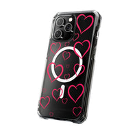 Magenta Hearts (MagSafe) Clear Phone Case