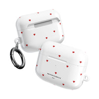 Red Heart Pattern AirPods Case