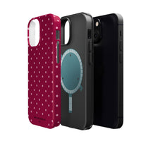 Burgundy With Pink Polka Dots (MagSafe) Phone Case