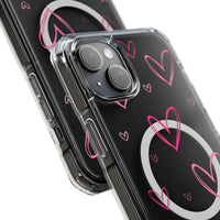 Pink Heart Sketches (MagSafe) Clear Phone Case