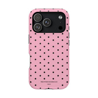 Pink With Black Polka Dots (MagSafe) Phone Case