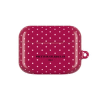 Burgundy with Pink Polka Dots AirPod Case
