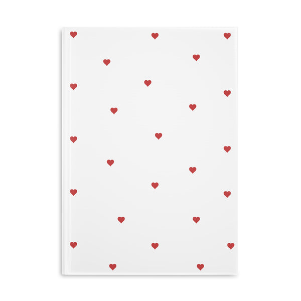 Red Heart Pattern Puffy Journal