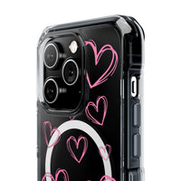 Light Pink Heart Sketches (MagSafe) Clear Phone Case