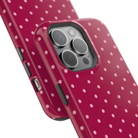 Burgundy With Pink Polka Dots (MagSafe) Phone Case