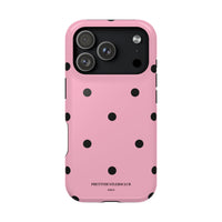 Pink With Black Polka Dots V2 (MagSafe) Phone Case