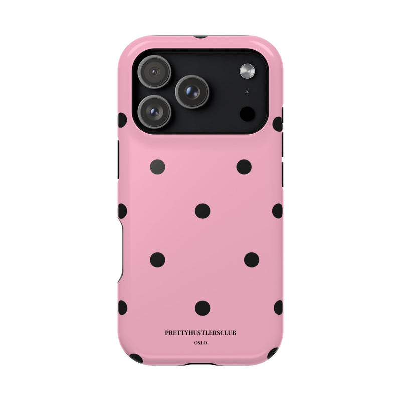 Pink With Black Polka Dots V2 (MagSafe) Phone Case