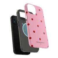 Pink With Red Polka Dots V2 (MagSafe) Phone Case
