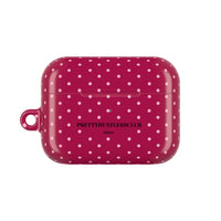 Burgundy with Pink Polka Dots AirPod Case