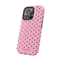 Pink With Black Polka Dots (MagSafe) Phone Case