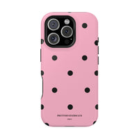 Pink With Black Polka Dots V2 (MagSafe) Phone Case