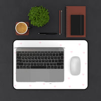 Pink Tiny Hearts Pattern Desk Mat