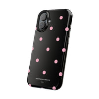 Black with Pink Polka Dots V2 (MagSafe) Phone Case